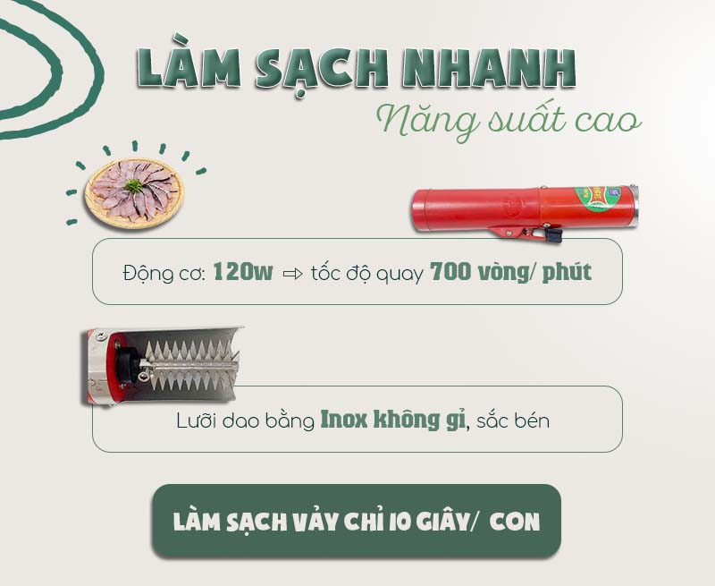 máy đánh vảy cá cầm tay