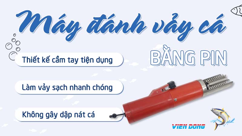 máy đánh vảy cá bằng pin